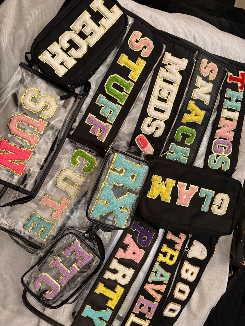 Cute Monogram Travel Organizer Bags Bundle
